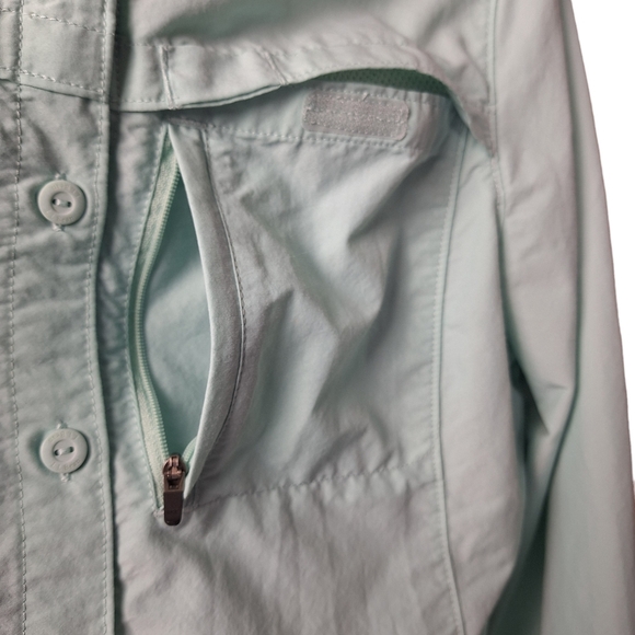 L.L Bean Women Small Vented Long Sleeve Outdoor Hiking Button Down Shirt Pockets - Picture 4 of 15